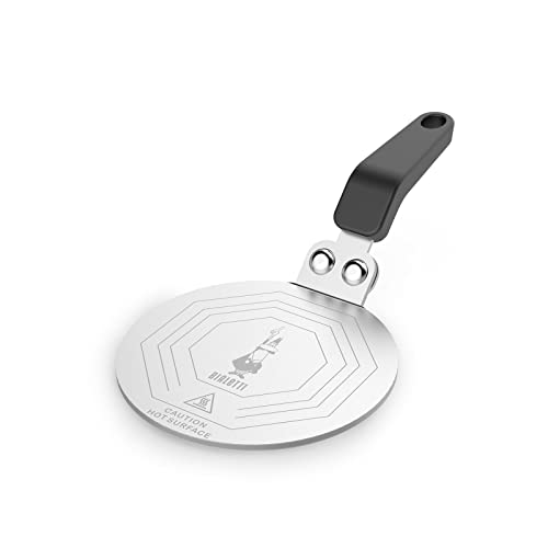 Adaptador de placa de inducciÃ³n Bialetti Moka para usar cafeteras y utensilios de cocina en placas de inducciÃ³n, acero, Color Negro, 13 cm