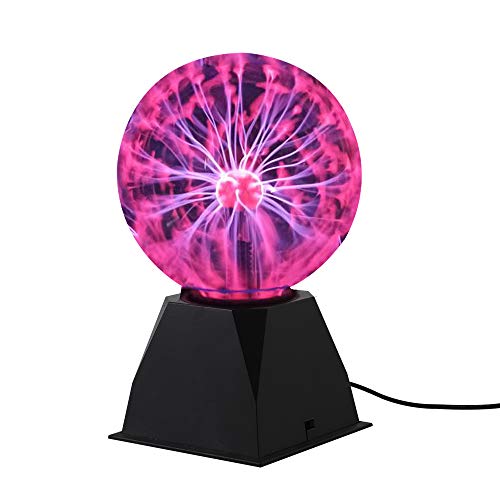 Luz de la bola de Plasma, LÃ¡mpara de la bola del plasma sensible al tacto,Cristal MÃ¡gica en AtmÃ³sfera de Carnaval Rayo (6 inch)