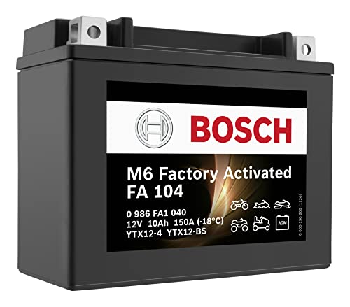 BaterÃ­a de moto BOSCH YTX12-BS, 10 Ah, 150 A, con tecnologÃ­a AGM, baterÃ­a de arranque a prueba de ciclos, sin mantenimiento