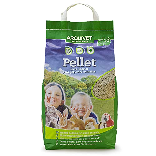 ARQUIVET Pellet - Lecho higiÃ©nico natural, vegetal, orgÃ¡nico para gatos y pequeÃ±os mamÃ­feros roedores - Biodegradable - Absorbe lÃ­quidos y malos olores - Cantidad: 10 L