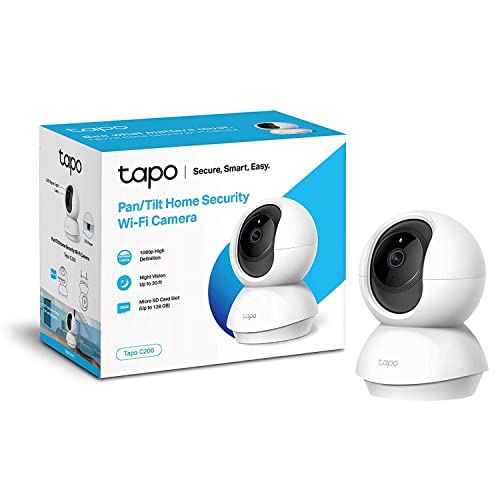 TP-Link TAPO C200 - CÃ¡mara IP WiFi 360Â° CÃ¡mara de Vigilancia FHD 1080p,VisiÃ³n nocturna, Notificaciones en tiempo real, Admite tarjeta SD,DetecciÃ³n de movimiento,Control Remoto,Compatible con Alexa