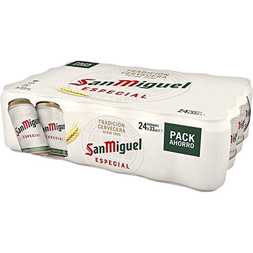 San Miguel Especial Cerveza Dorada Lager - Pack de 24 Latas x 33 cl - 5,4% Volumen de Alcohol