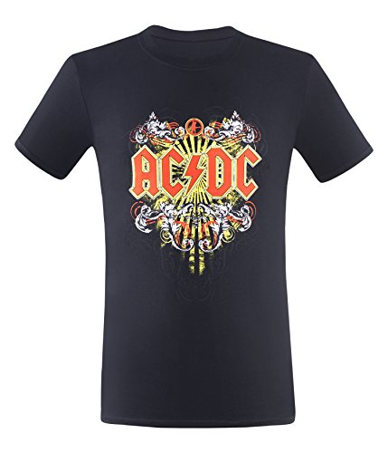 AC/DC TattooÂ â€“Â Camiseta de, Todo el aÃ±o, Hombre, Color Negro, tamaÃ±o Large