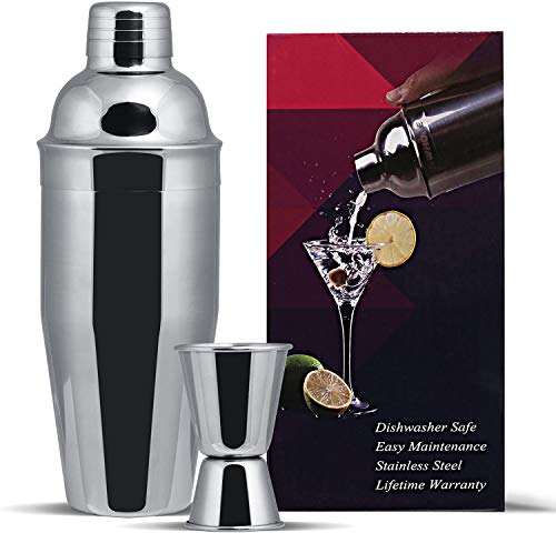 GWHOLE Coctelera de CÃ³ctel Acero Inoxidable 750ml con Medidor Cocktail Kit Shaker Mojito Set de Bar Accesorios con CÃ³ctel Recetas eBook
