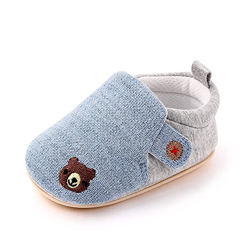 Cheerful Mario Primeros Pasos Zapatos para BebÃ© NiÃ±as NiÃ±os Zapatillas de Estar por casa Suela Blanda Respirable Pantuflas Infantiles Azul 12-18 Meses