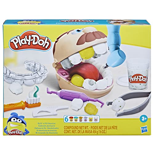 Play-Doh Juguete El Dentista Bromista NiÃ±os a Partir 3 aÃ±os con 8 Botes, No TÃ³xico, Colores Surtidos