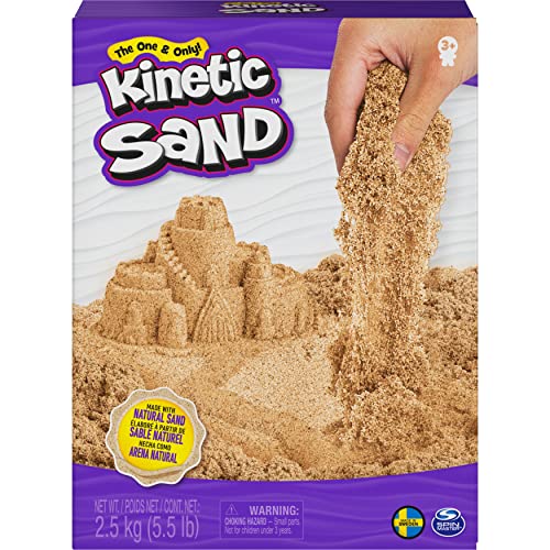 Kinetic Sand Arena mágica Kinetic de Suecia, Color marrón Natural, 2,5 kg, conocida por guarderías, a Partir de 3 años, Puede aplicar. (Spin Master 6060997)