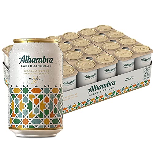 Alhambra Lager Singular Cerveza - Pack de 24 Latas x 33cl - 5,4% Volumen de Alcohol